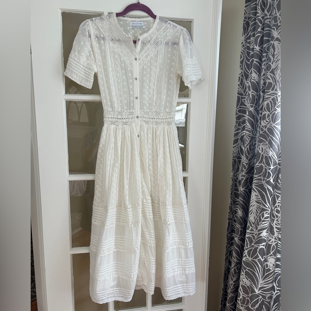 Urban Outfitters White Lace Maxi Dress